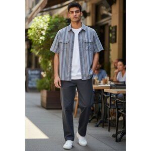 Woolrich Shirt Men's Green Plaid Short Sleeve Button Front Pocket Casual size L